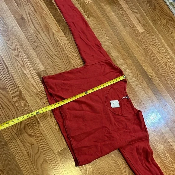 NWT Free People Harmony Cashmere V Sweater in Red. Size Small - Picture 13 of 15